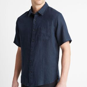 VINCE Men's Navy Blue Short Sleeve Shirt